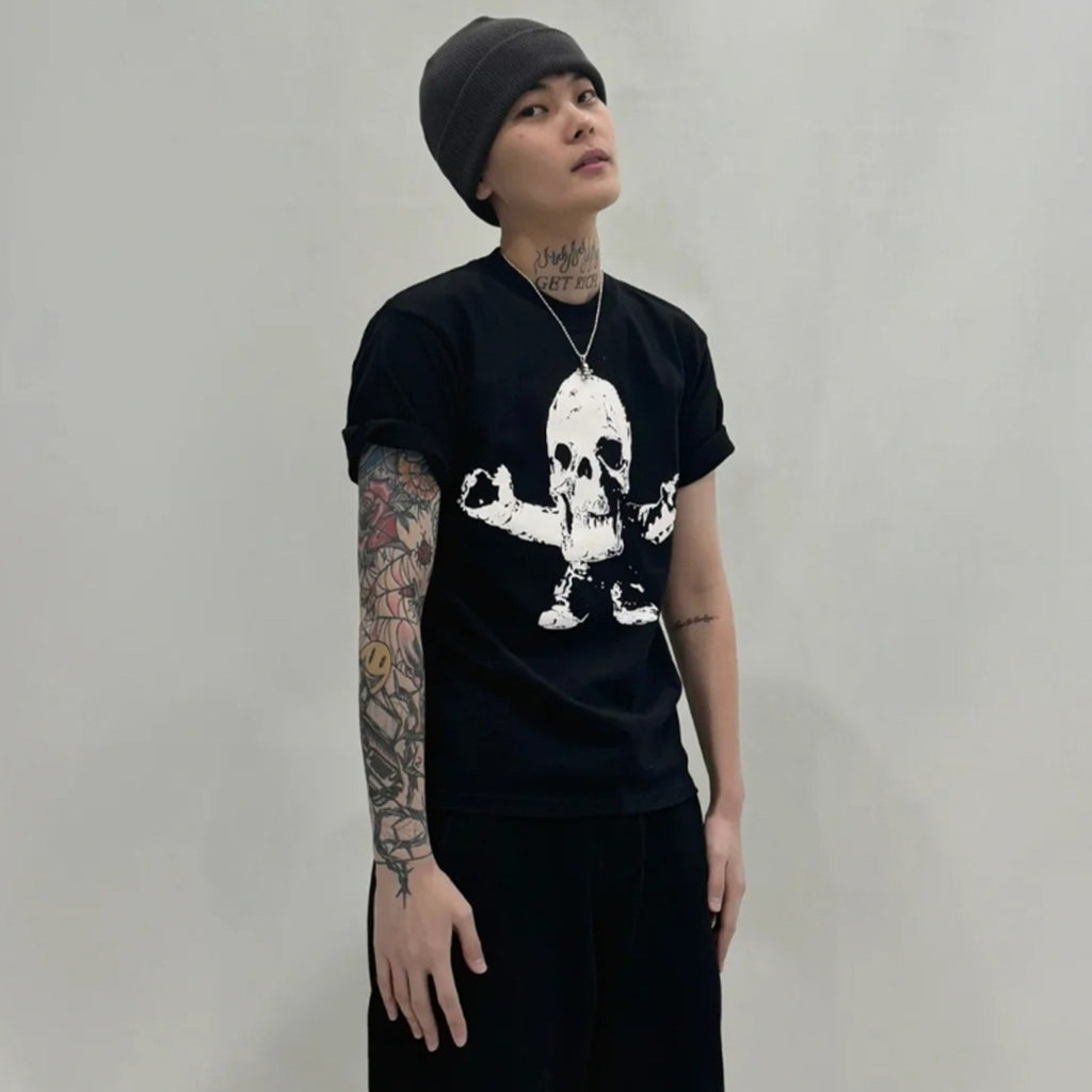 Chrome Hearts Men's Spring And Summer Black And White Printed Skull Round Neck T-shirt High Street Trend Fashion Casual Tops Ngvp #1717