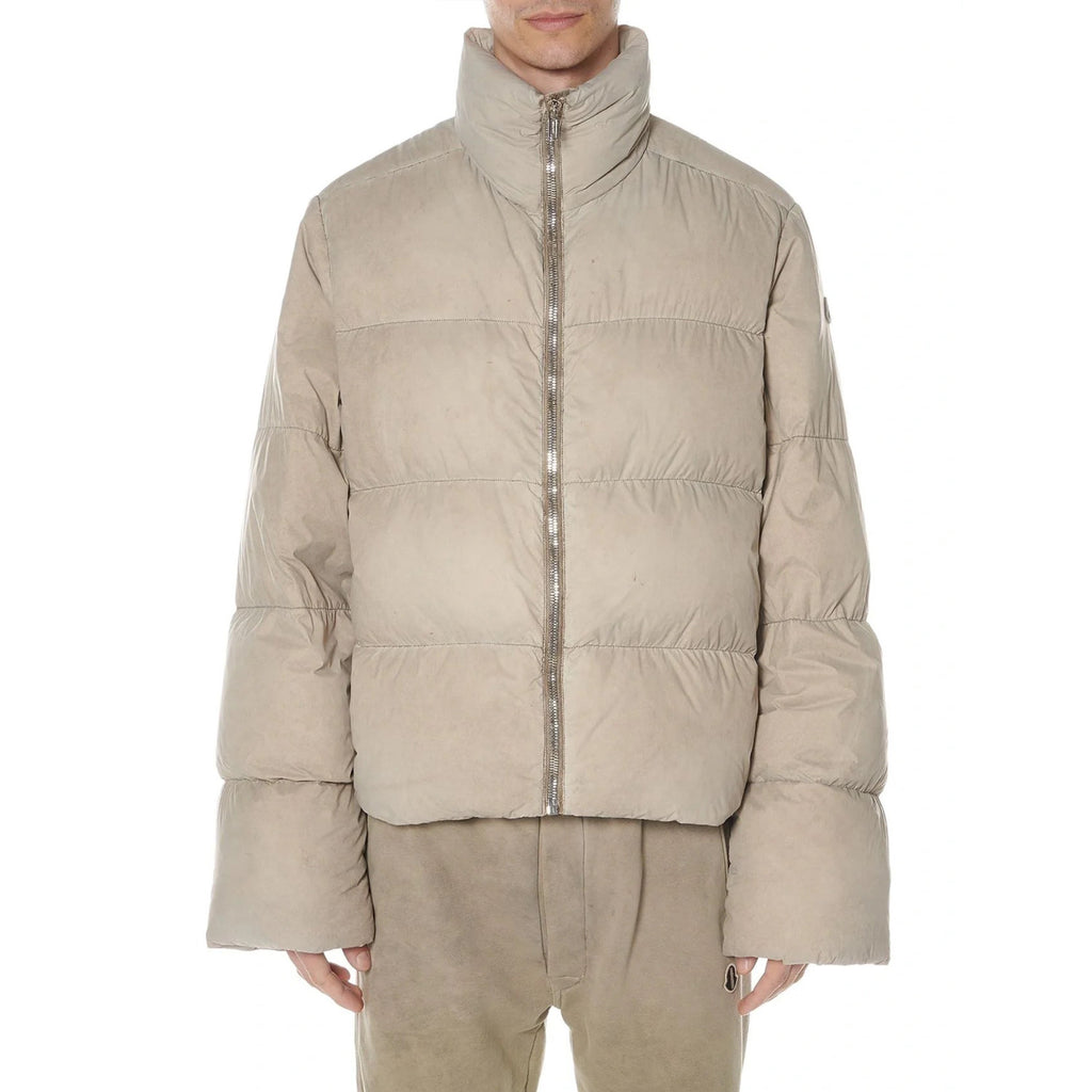 Rick Owens x Moncler Men's Women's Winter Solid Colour Standing Collar Zipper Long Sleeve Loose Down Jacket Short Jacket Ngvp #1568