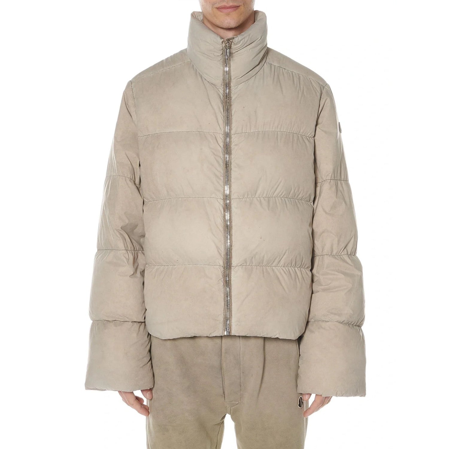 Rick Owens x Moncler Men's Women's Winter Solid Colour Standing Collar Zipper Long Sleeve Loose Down Jacket Short Jacket Ngvp #1568