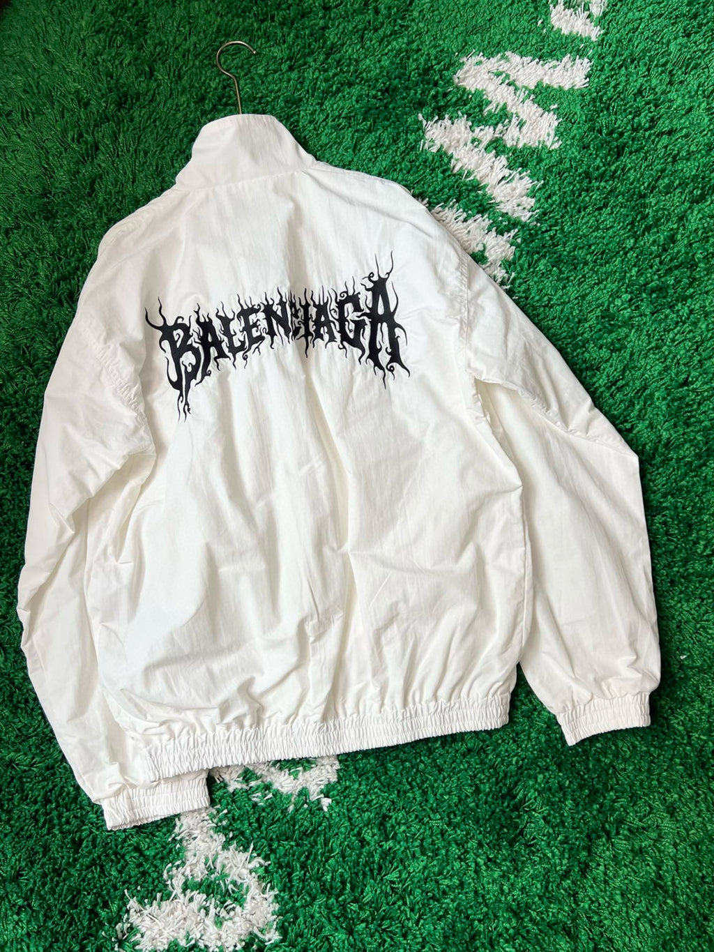 Balenciaga Men's And Women's Spring And Autumn Models Flame Letters Printing Solid Color High Collar Zipper Long Sleeve Jacket #98574
