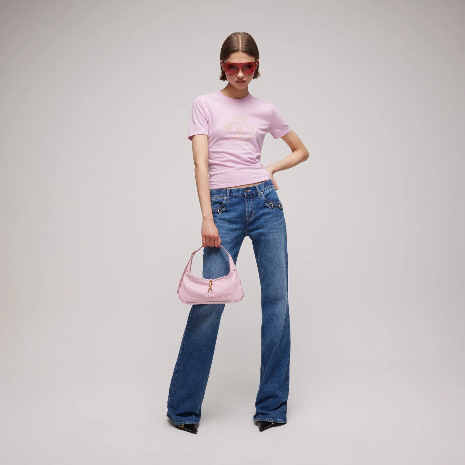 Gucci Jackie Slim Series Medium Shoulder Bag La Famiglia Series Demna Clutch Pink Underarm Bag Classic Vintage Elegant Casual Bags 863137AAGDJ5825 #197407