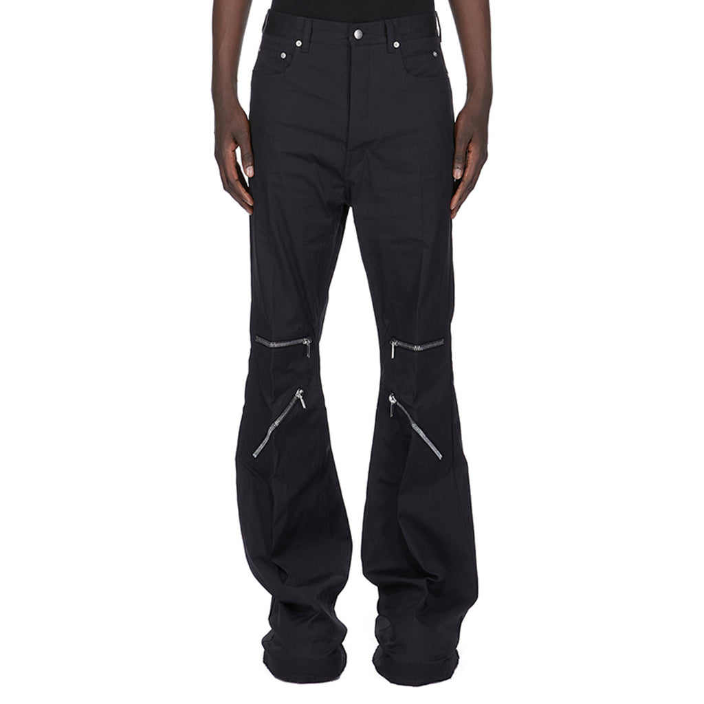Rick Owens Men's Dark Style Trend Zipper God Pants Skinny Leg Long Flared Trousers Trendy High Street Men's Clothing Ngvp #1994