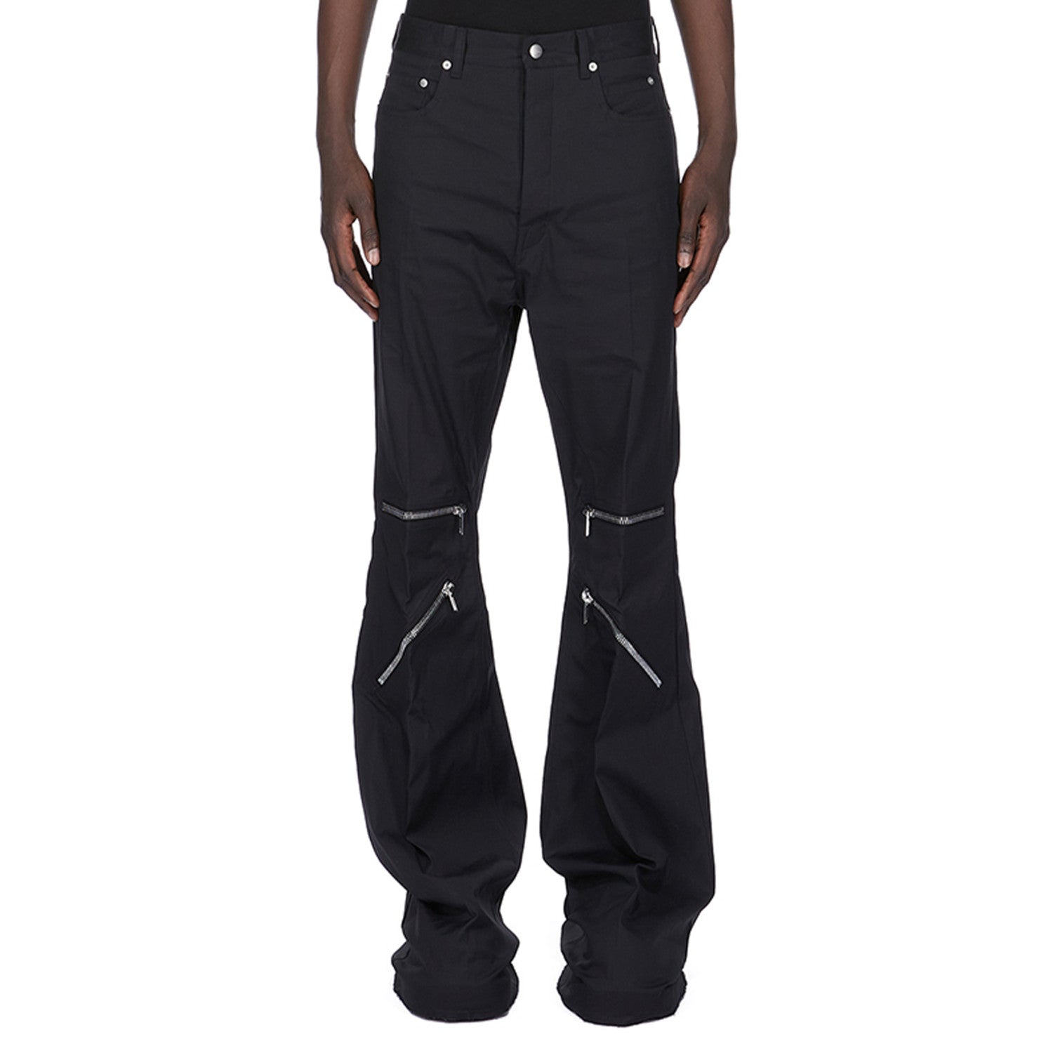 Rick Owens Men's Dark Style Trend Zipper God Pants Skinny Leg Long Flared Trousers Trendy High Street Men's Clothing Ngvp #1994