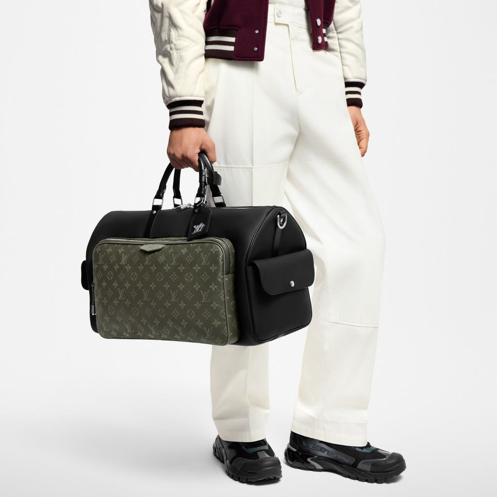 Louis Vuitton Keepall Bandoulière 50 Travel Bag Monogram Coated Canvas Zipper Lv Park Men's Crossbody Travel Bags M12690 #82144A