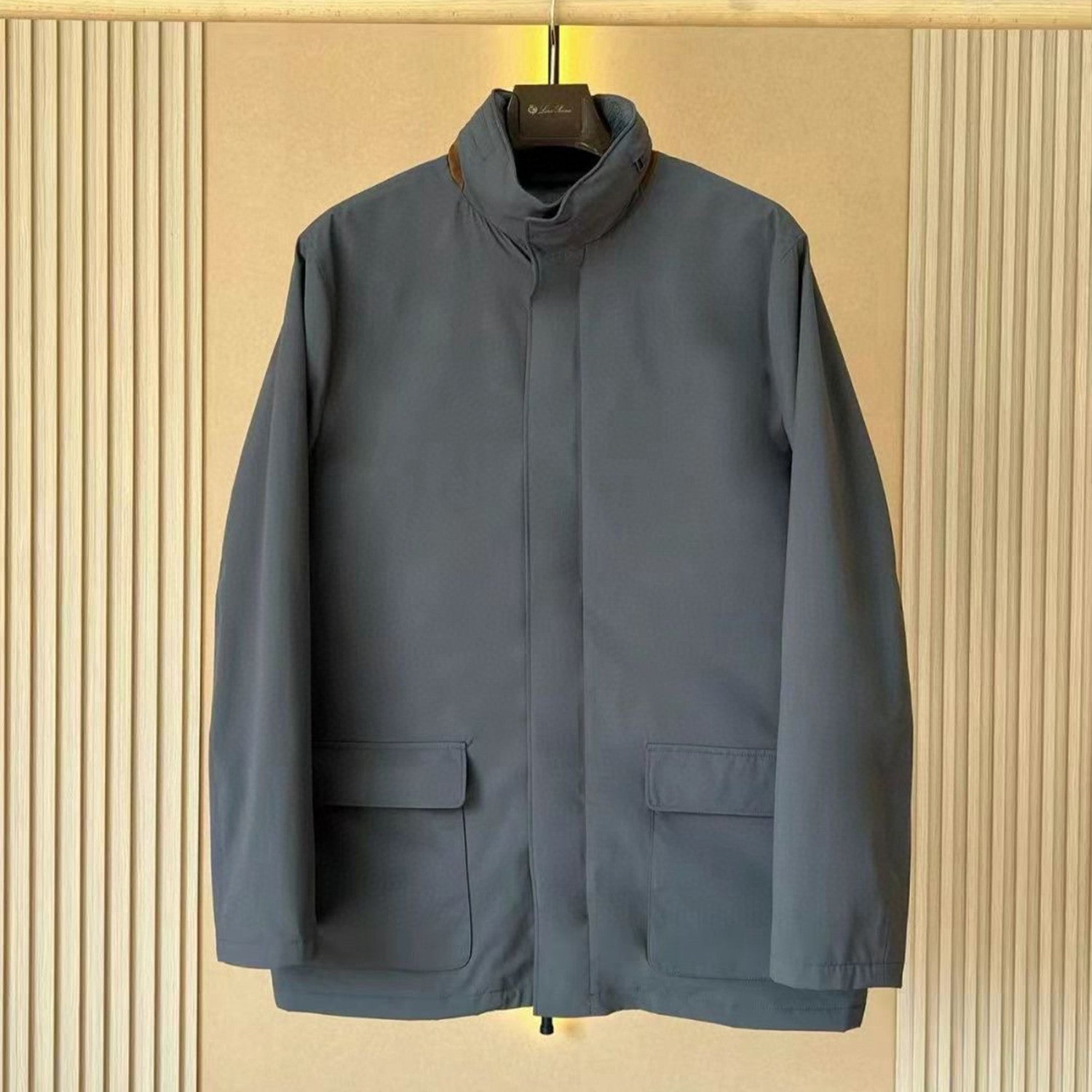 Loro Piana Men's Autumn/winter Solid Color Casual Zipper Jacket Fashionable Casual Pocket Stand-up Collar Long Sleeve Elegant Jacket Ngvp #2193