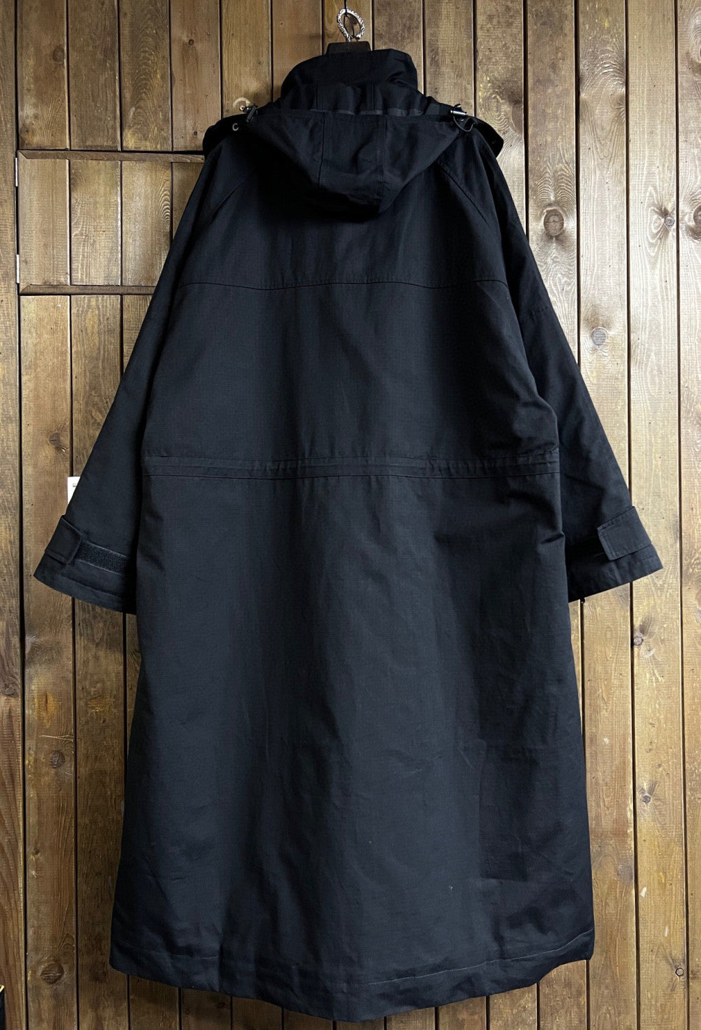 Balenciaga Black Long Loose Hooded Work Coat Ngvp #6658
