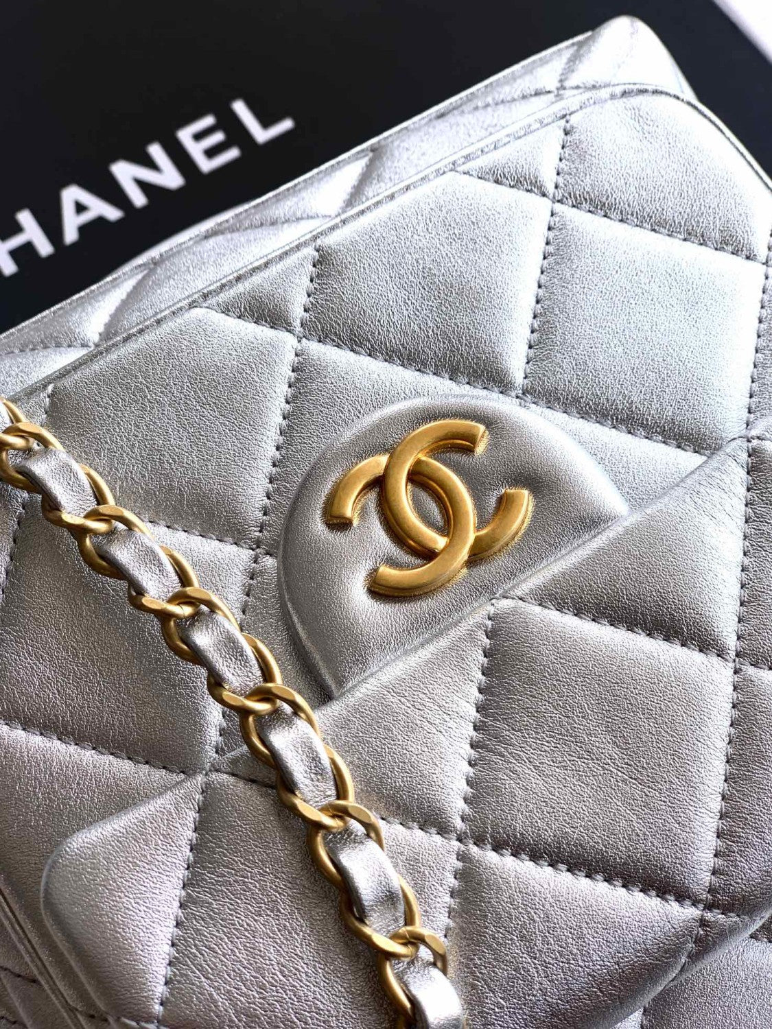 Chanel Women's Fashion Classic Solid Color Double Zip Leather Logo Backpack With Chain Straps Bag Bags AS5793-B22082-94305 #79454