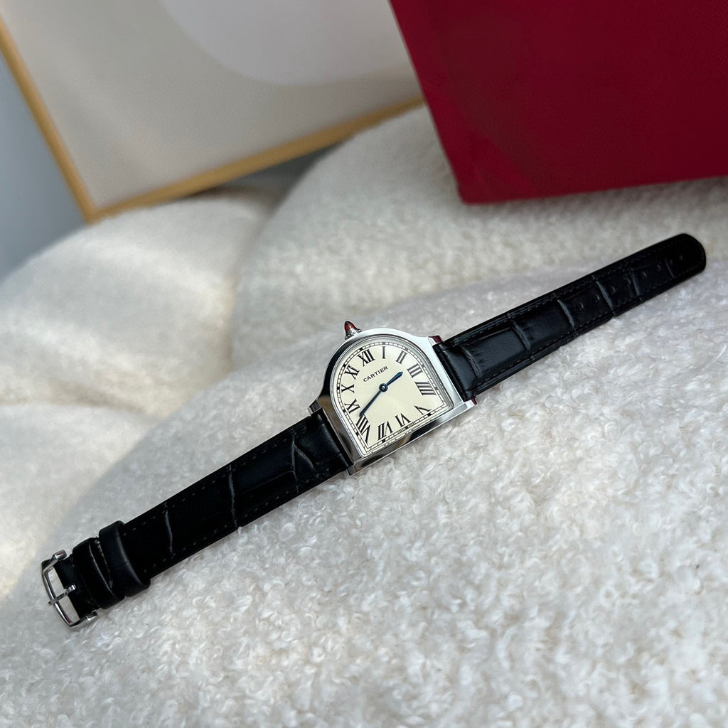 Cartier Women's Half Round Leather Strap Watch #96624