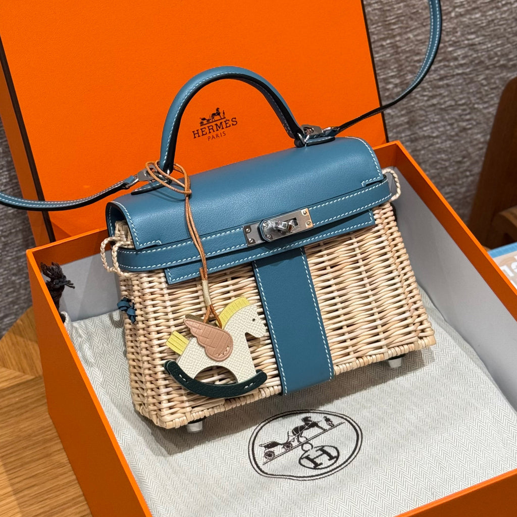 Hermes Women's Classic Fashion Silver Buckle Leather Wicker Handbag Crossbody Bag Shoulder Bag Bags #78424