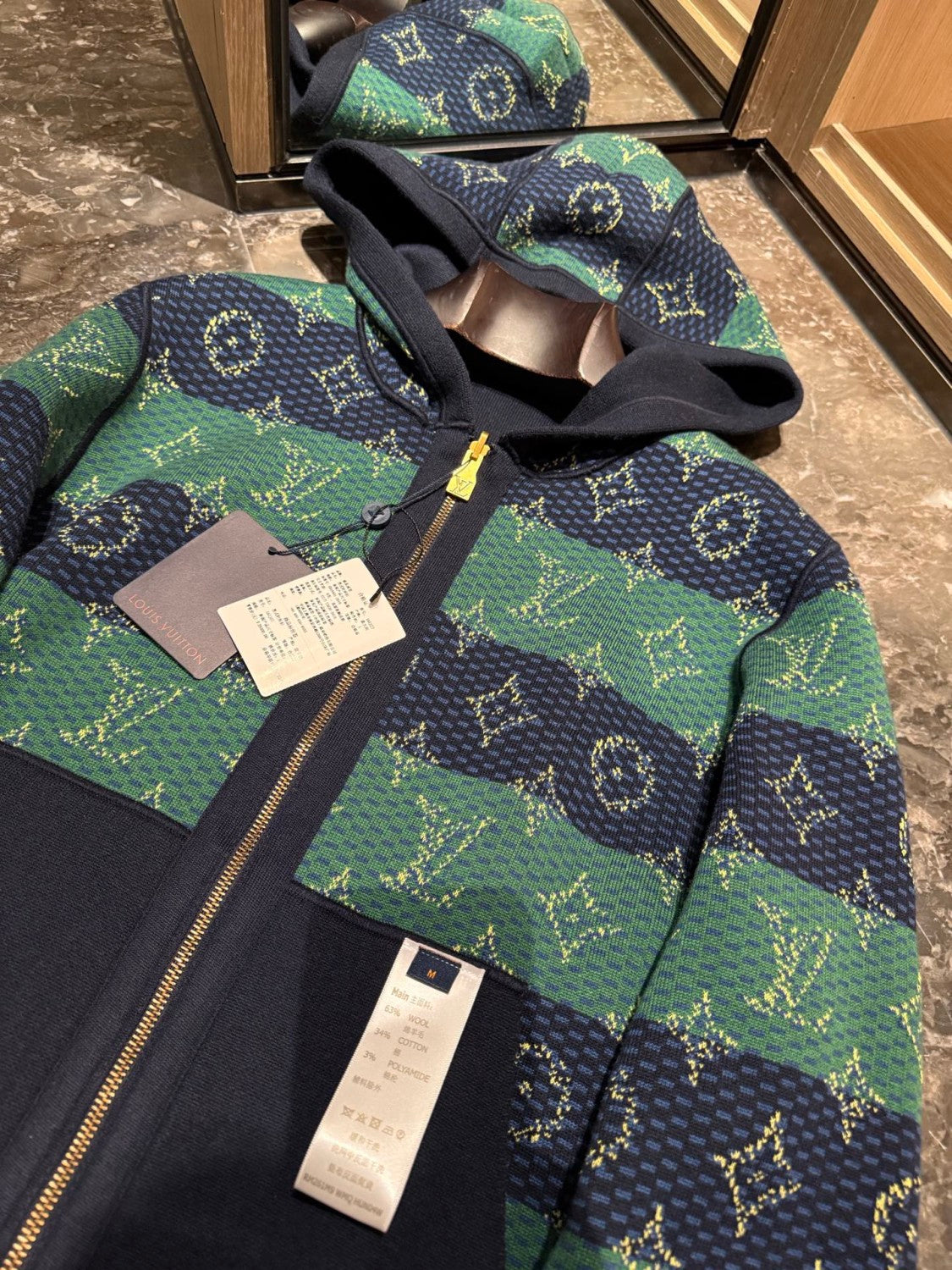 Louis Vuitton MONOGRAM Men's Spring/Fall Fashion Casual Hooded Zipper Letter Print Reversible Jacket #331359