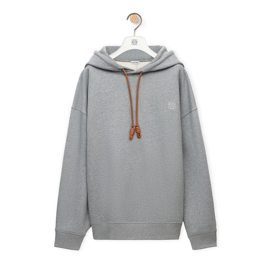 Loewe Men's Logo Embroidery Spring And Autumn Cotton Loose Solid Color Long Sleeve Pullover Hooded Drawstring Sweatshirt  #71813