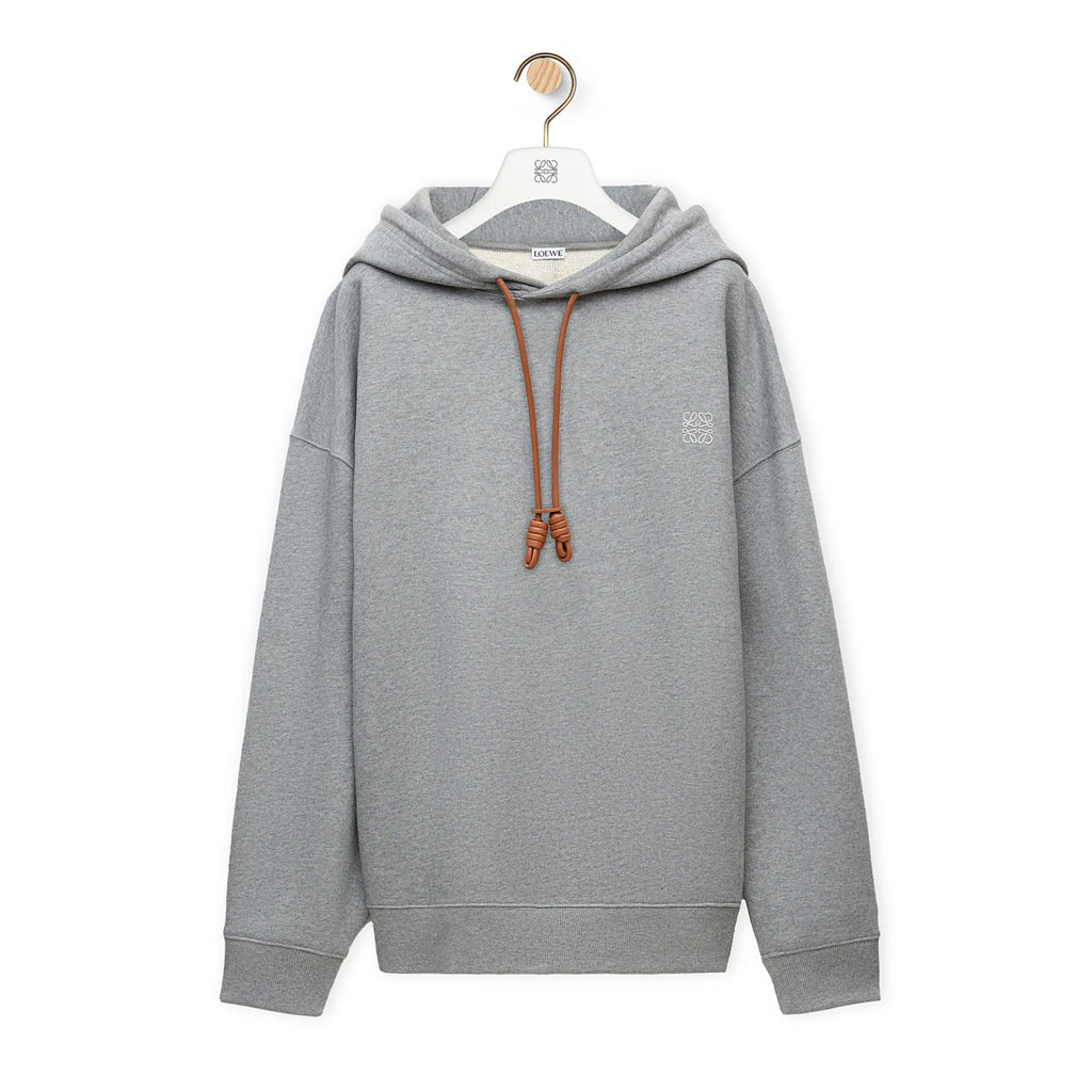 Loewe Men's Logo Embroidery Spring And Autumn Cotton Loose Solid Color Long Sleeve Pullover Hooded Drawstring Sweatshirt  #71813
