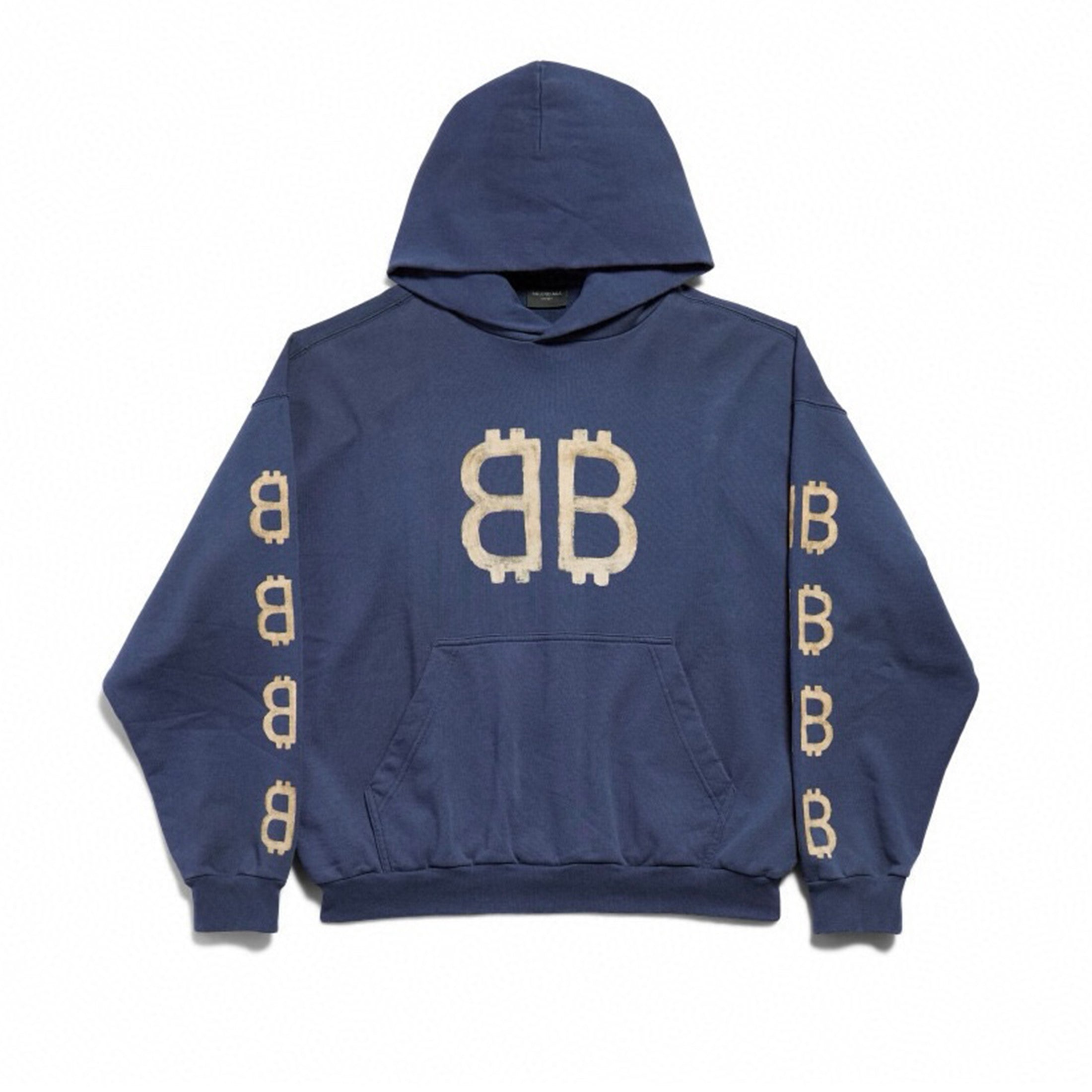 Balenciaga Men's Spring And Autumn Bitcoin Printed Logo Hooded Sweatshirt Fashion High Street Trend Long Sleeve Top Pullover Hoodies Ngvp #8692