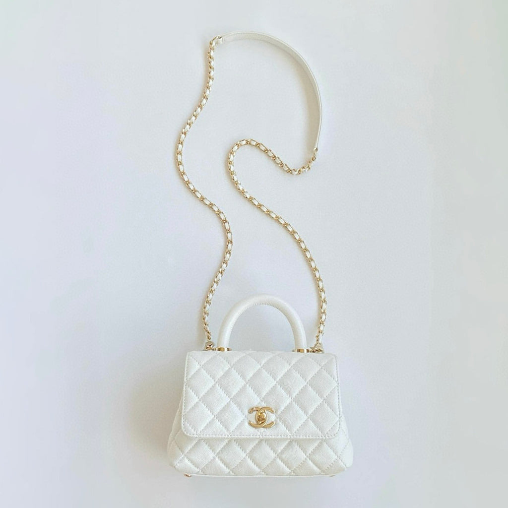 Chanel Women's Classic Leather Handbag Mini Checkered Leather Chain Strap Grained Embossed Calfskin Chain Bag Tote Bag Bags AS2215-B05061-94305 #78692