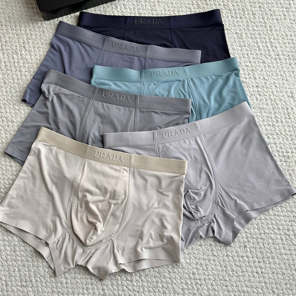 Prada Men's Modal Lightweight High Elastic Solid Color Breathable Boxer Shorts #333082