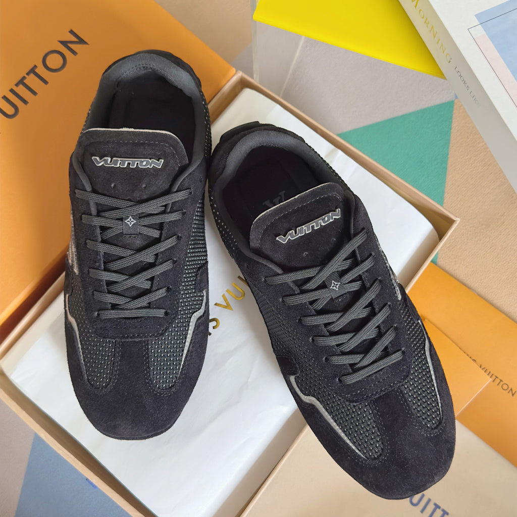 Louis Vuitton LV Rally Men's Solid Color Round Toe Lace-Up Low Top Thin Sole Cowhide Leather Sneakers Shoes #77475