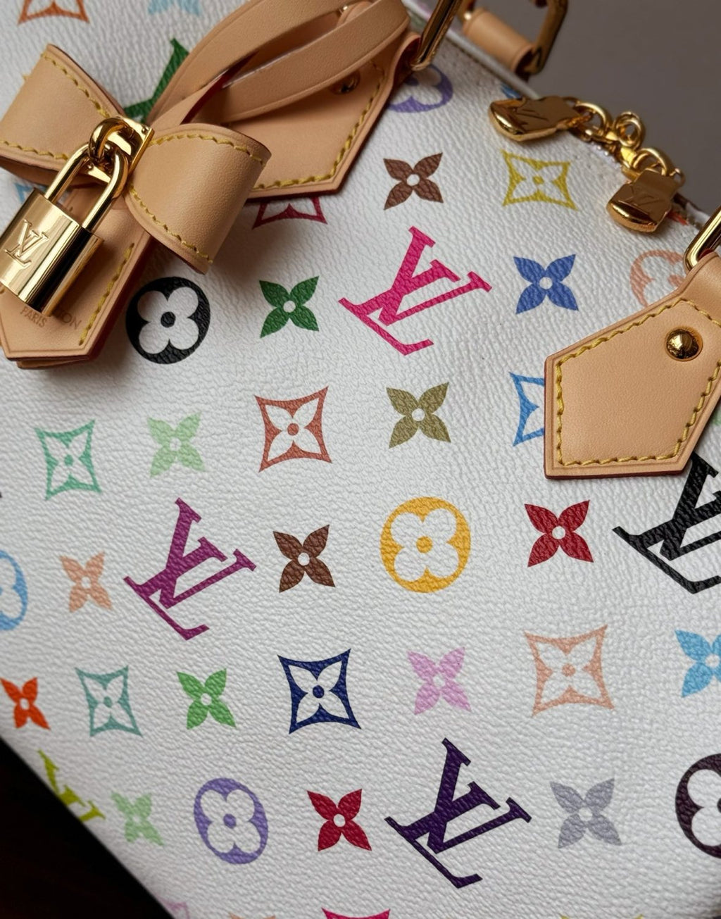 Louis Vuitton Lv X Tm Speedy Bandoulière 25 Women's Colorful Monogram Print Adjustable Detachable Strap Leather Shoulder Crossbody Bag Tote Bags #76128