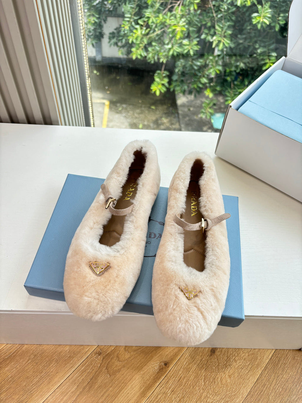 Prada Women's Plush Mary Jane Loafers #334919