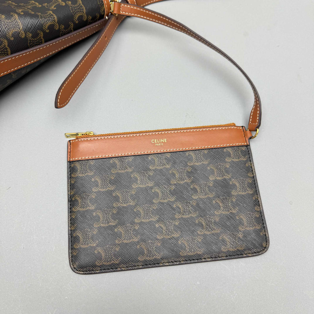 CELINE SOFT SHOPPER BAG IN TRIOMPHE CANVAS AND CALFSKIN #377766