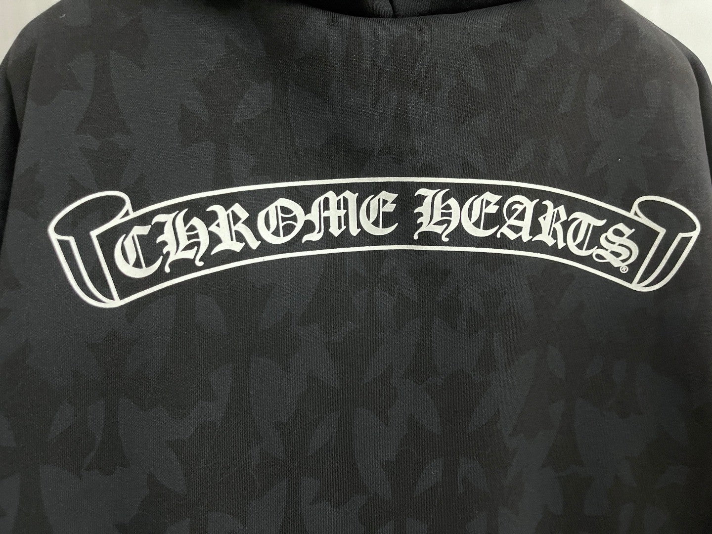 Chrome Hearts Men's Spring and Fall Black Logo Printed Zipper Long Sleeve Hooded Jacket #73992