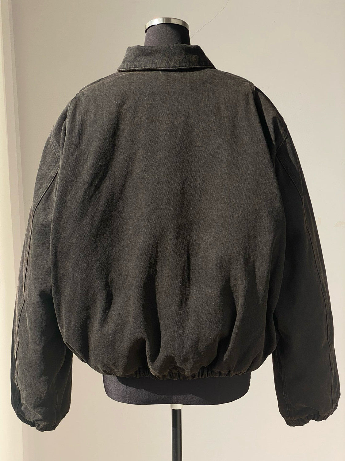 Prada Men's Autumn and Winter Solid Color Logo Applique Zipper Loose Denim Jacket #74971