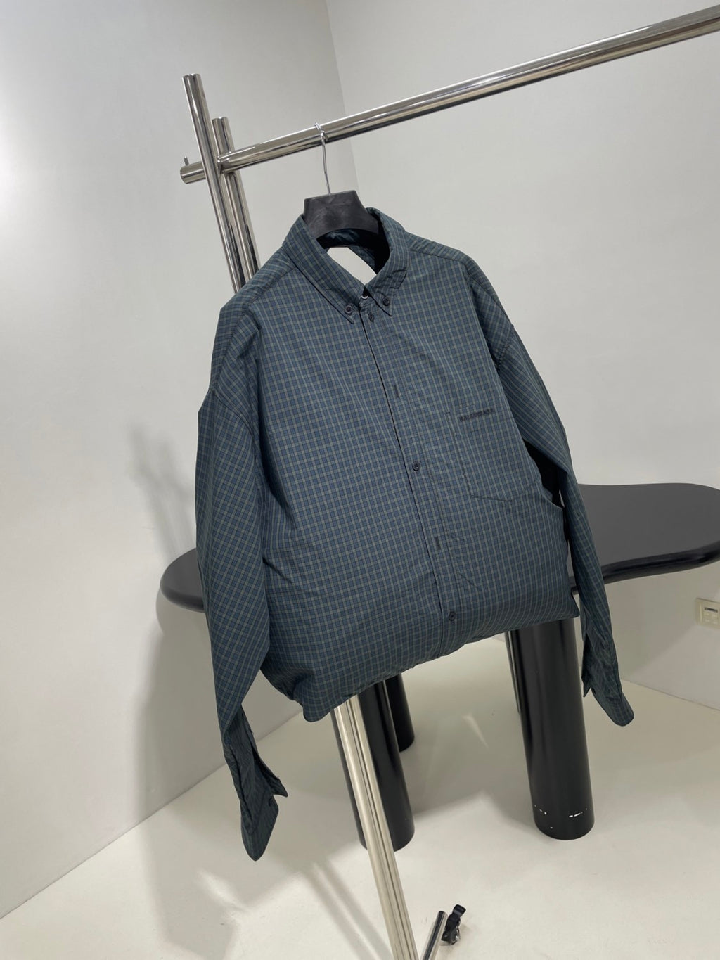 Balenciaga Men's Plaid Single Breasted Long Sleeve Shirt Style Shoulder Bag Bags #75872