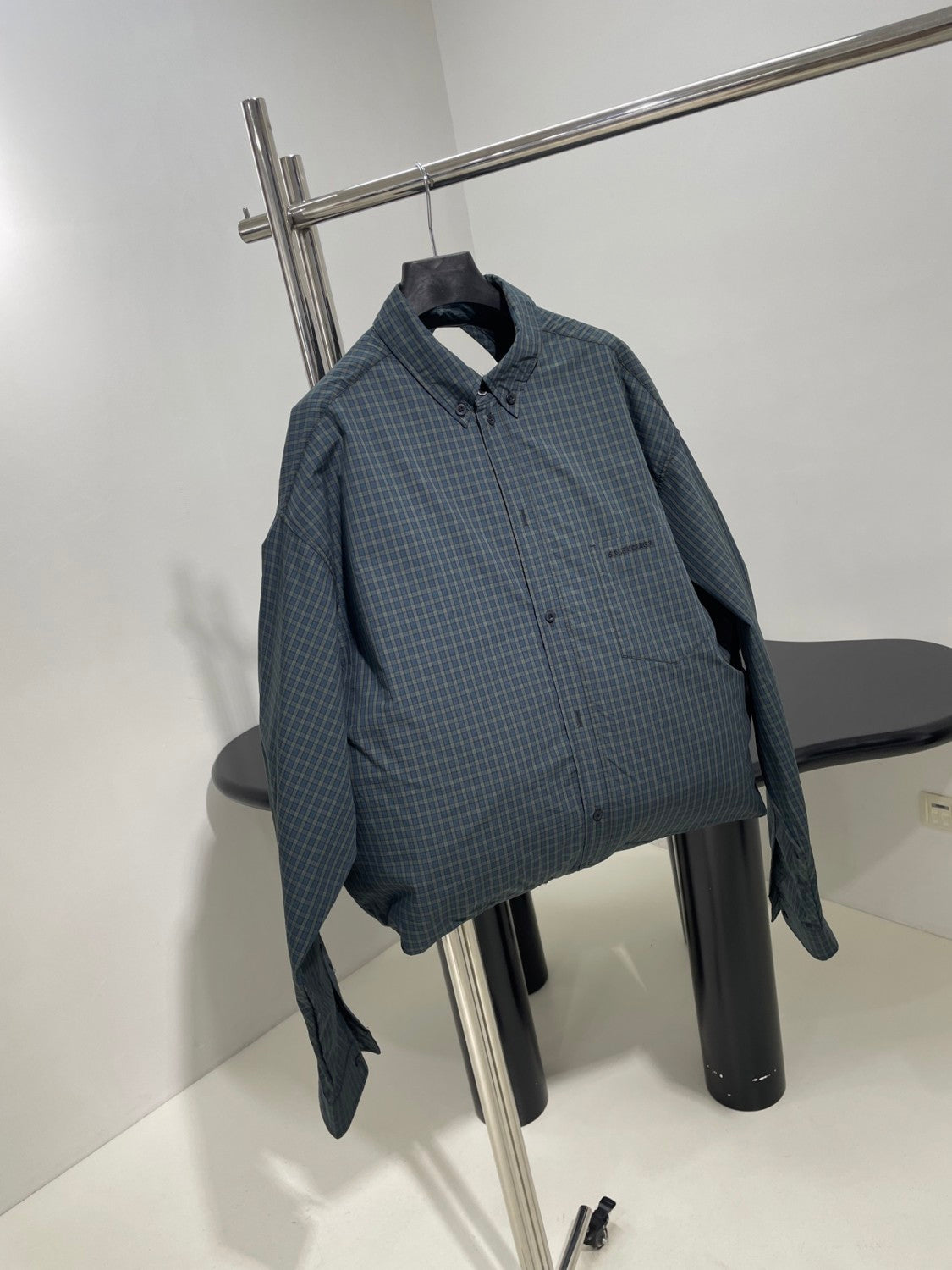 Balenciaga Men's Plaid Single Breasted Long Sleeve Shirt Style Shoulder Bag Bags #75872