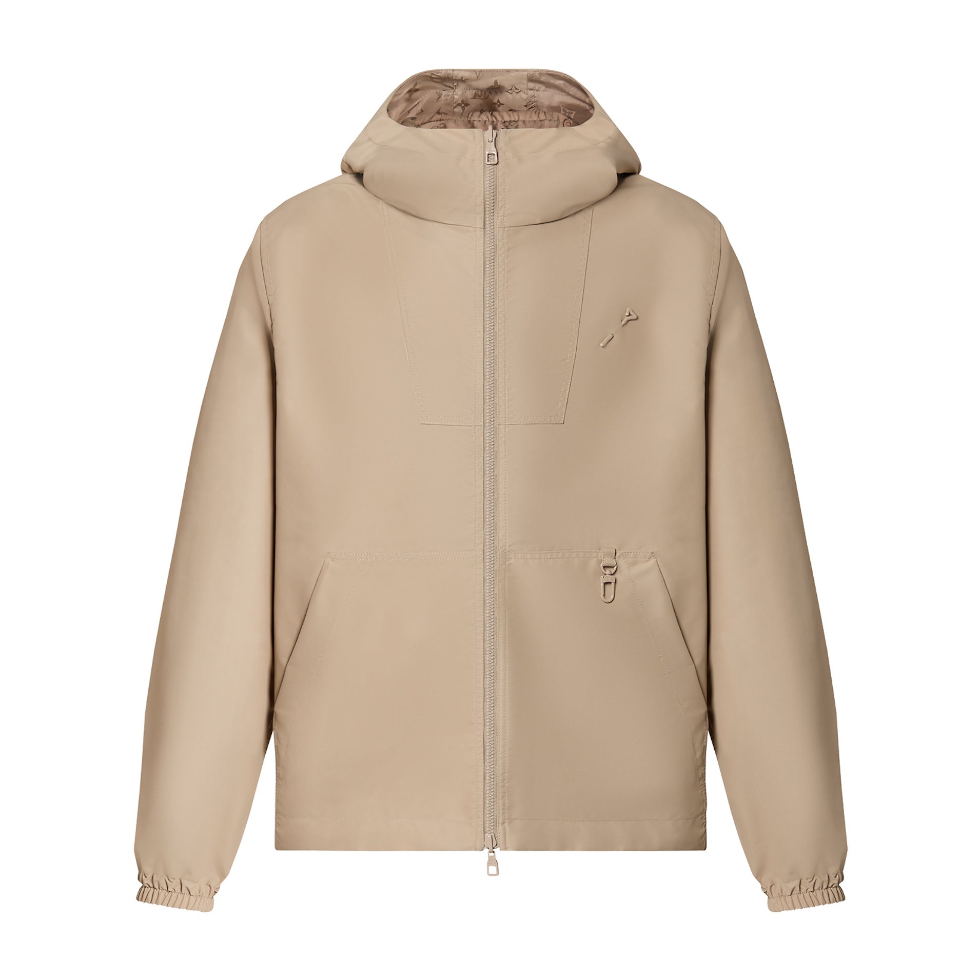 Louis Vuitton Monogram Reversible Nylon Windbreaker Men's Spring and Autumn Solid Color Logo Full Print Reversible Long Sleeve Zipper Jacket #98178