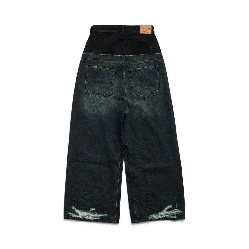 Balenciaga Men's Women's Four Seasons Button Solid Color Cotton Loose Denim Straight Leg Pants Ngvp #9514