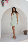 Coconut Sips Mini Dress Sage
