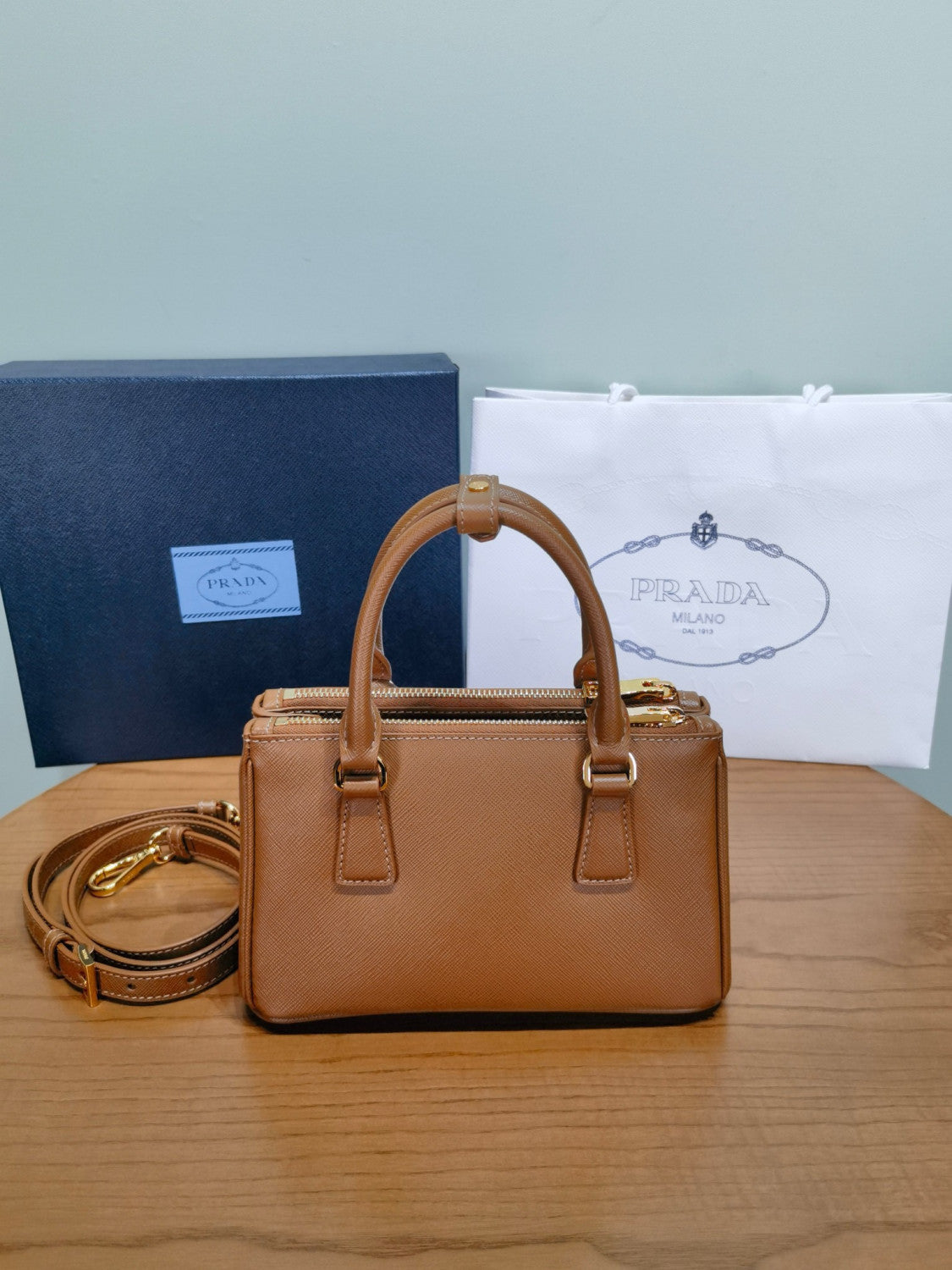 Prada Caramel Prada Galleria Mini Saffiano Leather Bag #333995