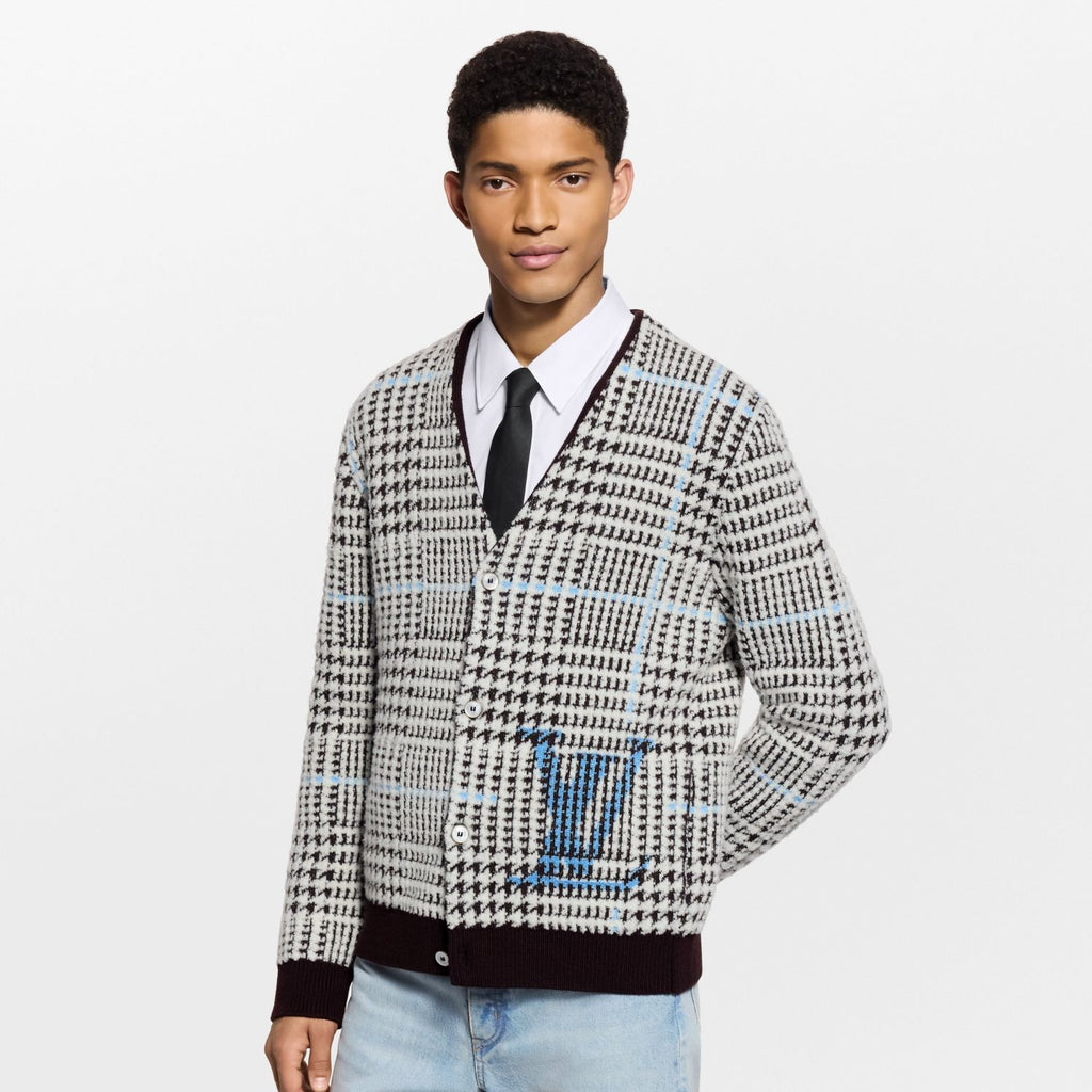 Louis Vuitton Textured Plaid Cardigan 1AJBSP #335295