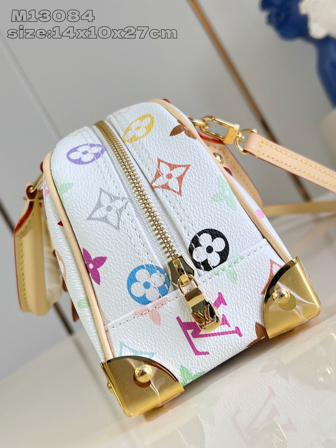 Louis Vuitton LV x TM Handbag East West Women's Removable Shoulder Strap Zipper Closure Colorful Monogram Printed Printed Coated Canvas Leather Trimmed Shoulder Crossbody Bag Bags #75437