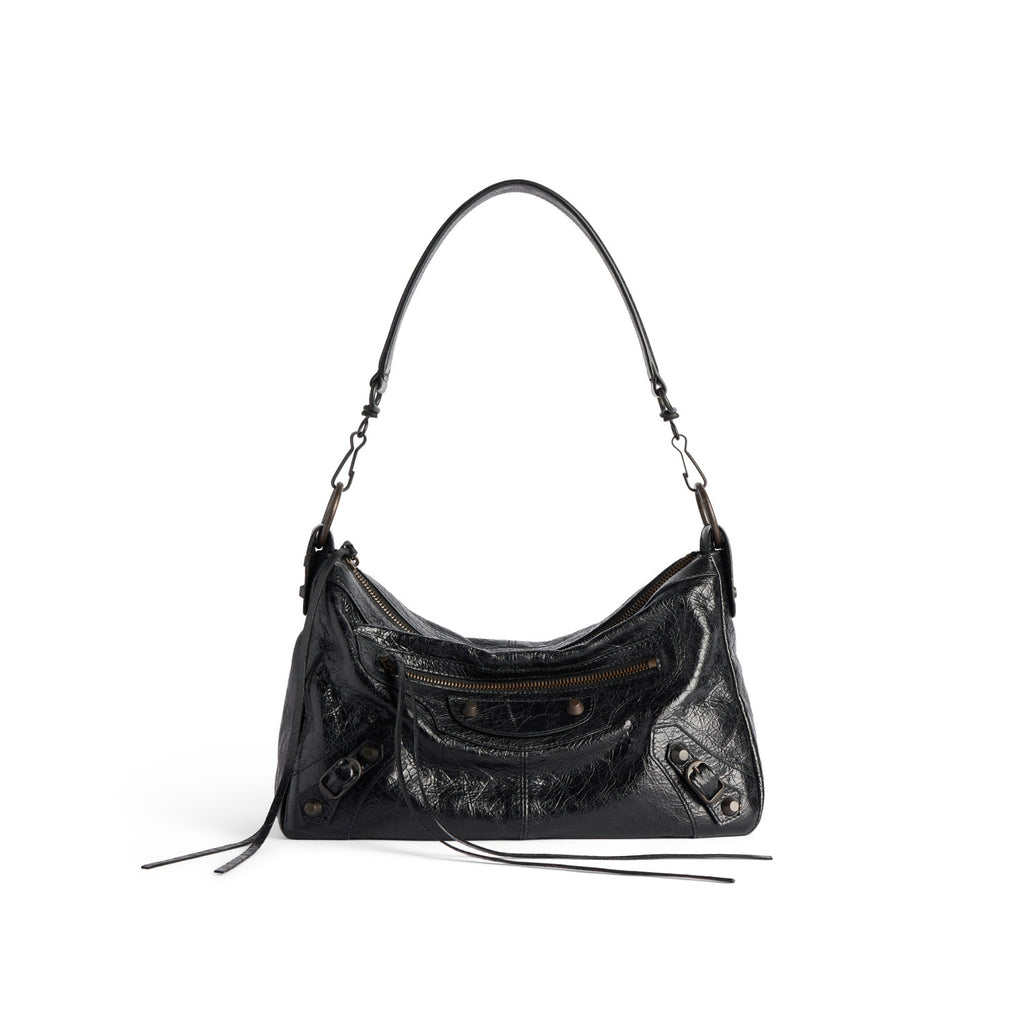 Balenciaga LE CITY MOTO Men's And Women's Fashion Classic Solid Color Zipper Closure Leather Adjustable Strap Shoulder Bag Crossbody Bag Motorcycle Bag Bags 8461882AB6Z1251 #79567