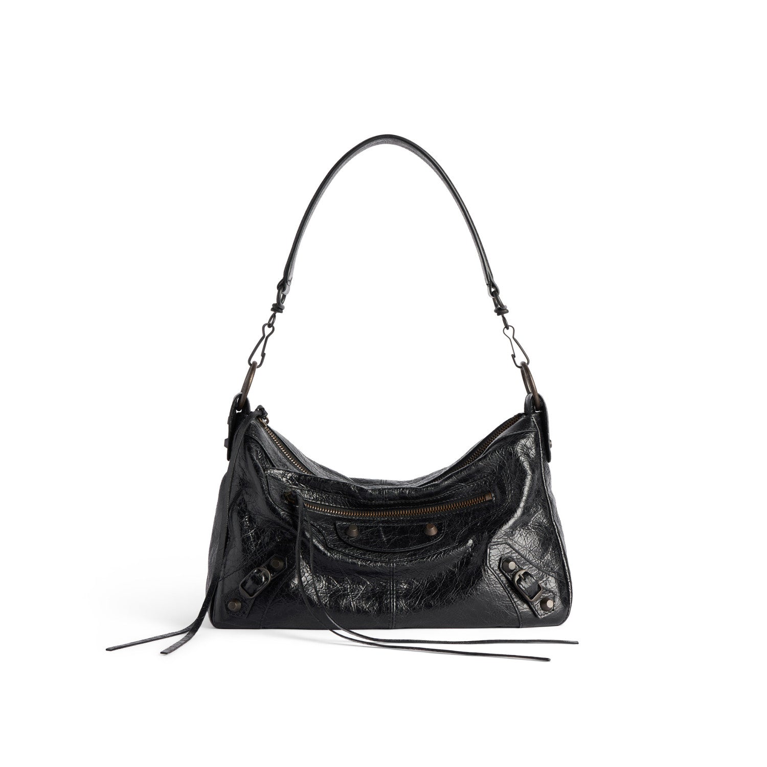 Balenciaga LE CITY MOTO Men's And Women's Fashion Classic Solid Color Zipper Closure Leather Adjustable Strap Shoulder Bag Crossbody Bag Motorcycle Bag Bags 8461882AB6Z1251 #79567