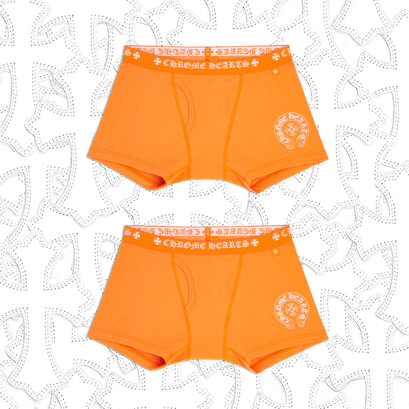 NlGO Chrome Hearts Men's And Women's Pure Color Sanskrit Print Cotton High Elasticity Boxer Briefs Underwear #77394