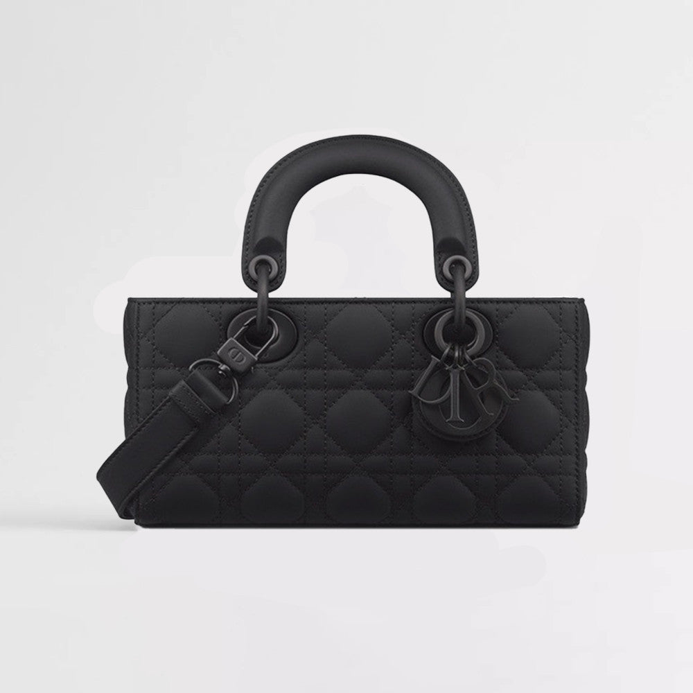 Dior Small Lady D-Joy Handbag In Black Matte Calfskin With Wicker-weave Pattern Pink Lambskin Princess Bag Elegant Crossbody Design Bags M0613ONGE_M900 #197191