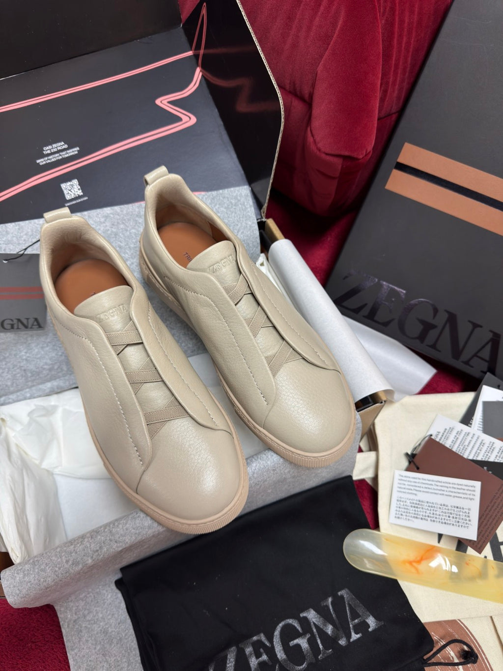 Ermenegildo Zegna TRIPLE STITCHâ„?SECONDSKIN Luxury Casual Shoes Men's All-Season Genuine Leather Fashion Footwear Lace-Free Comfort Shoes #81456
