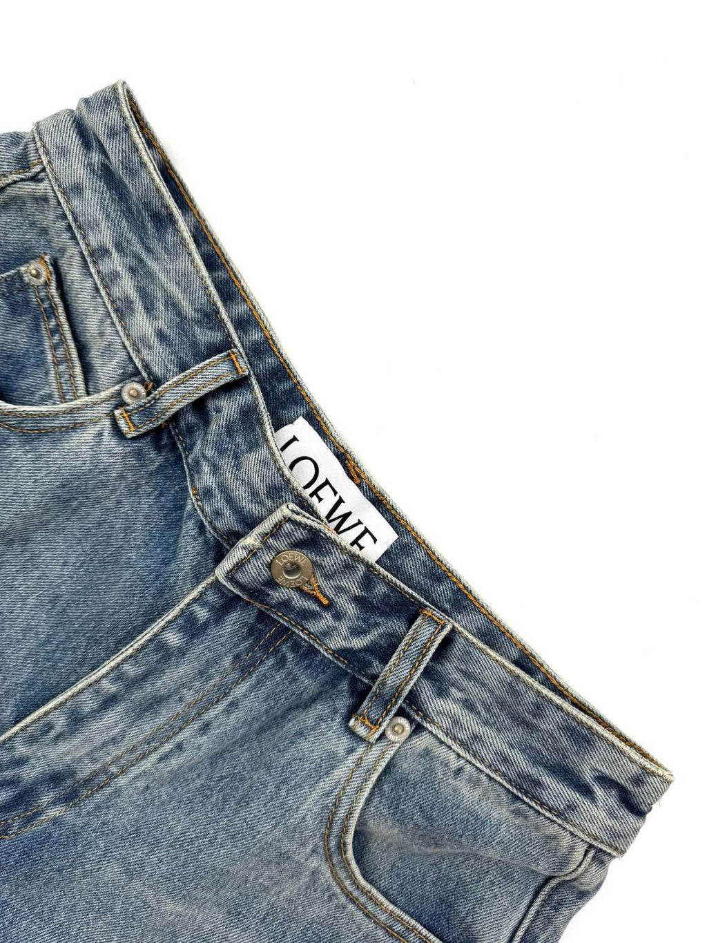 Loewe Men's Spring and Autumn Logo Print Pocket Zipper Loose Solid Color Jeans Pants #76779