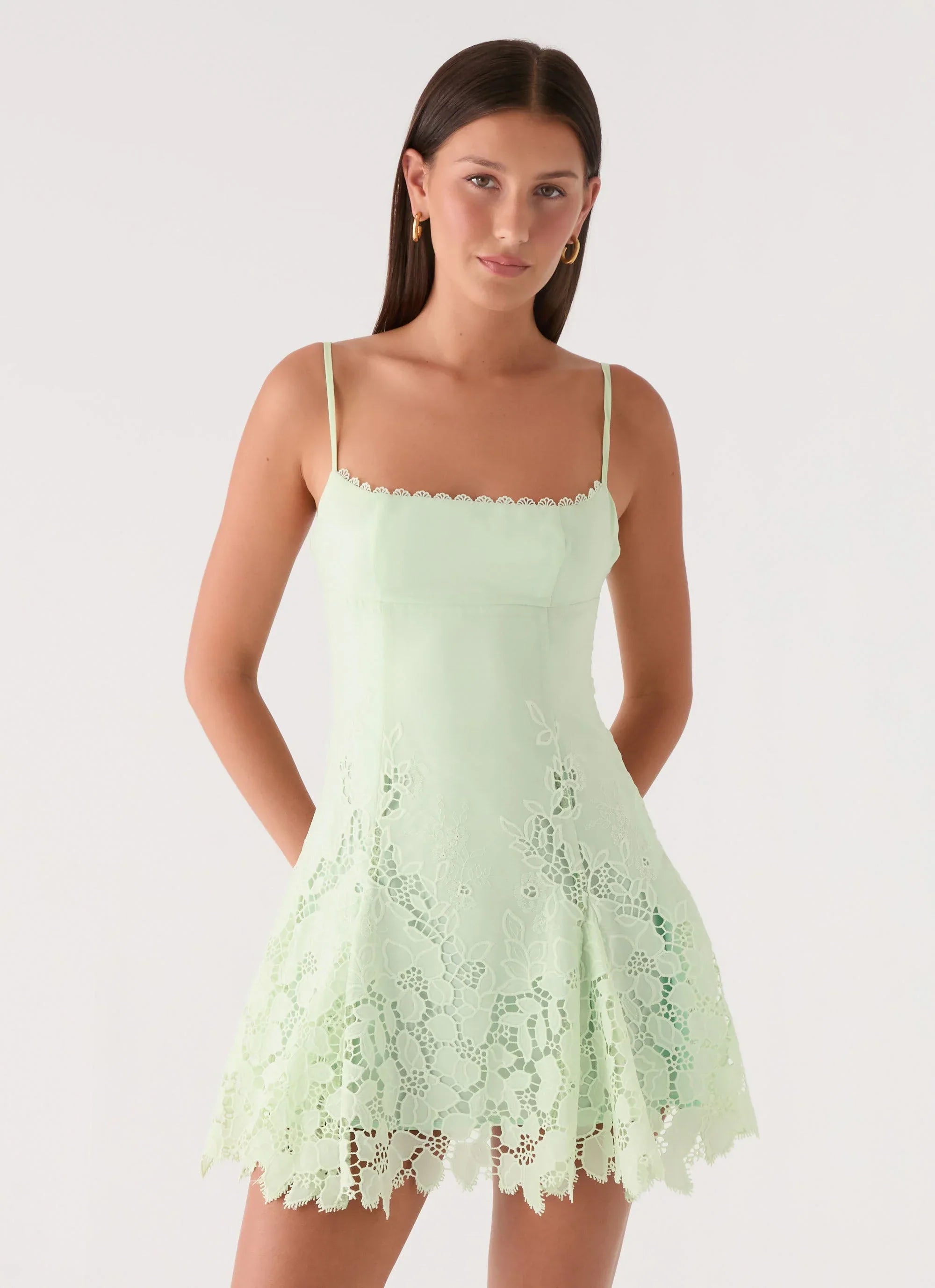 Florine Mini Dress - Pistachio