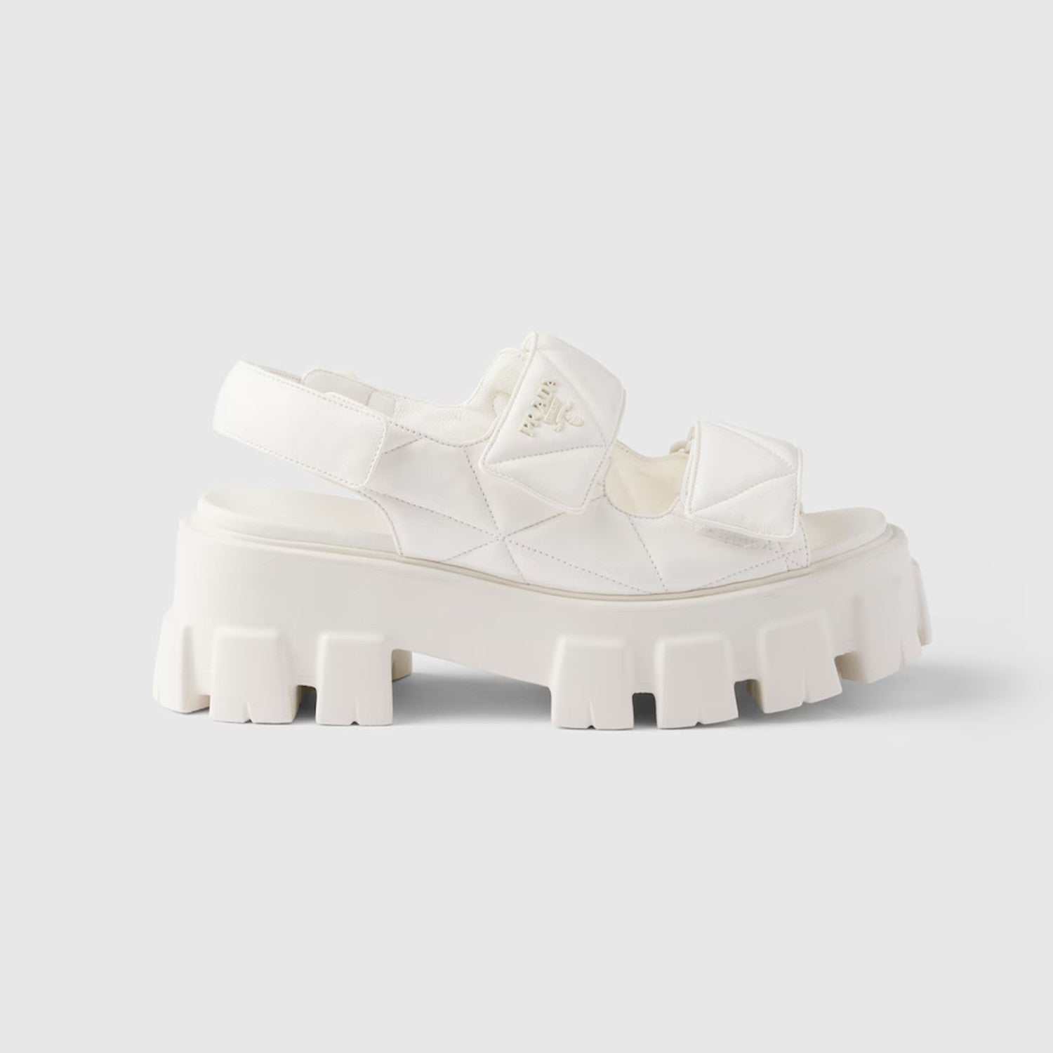 Prada Monolith Nappa Leather Sandals Women's Spring Summer Fashion Casual Solid Colour Sandals Buckle Thick Bottom Shoes #81217