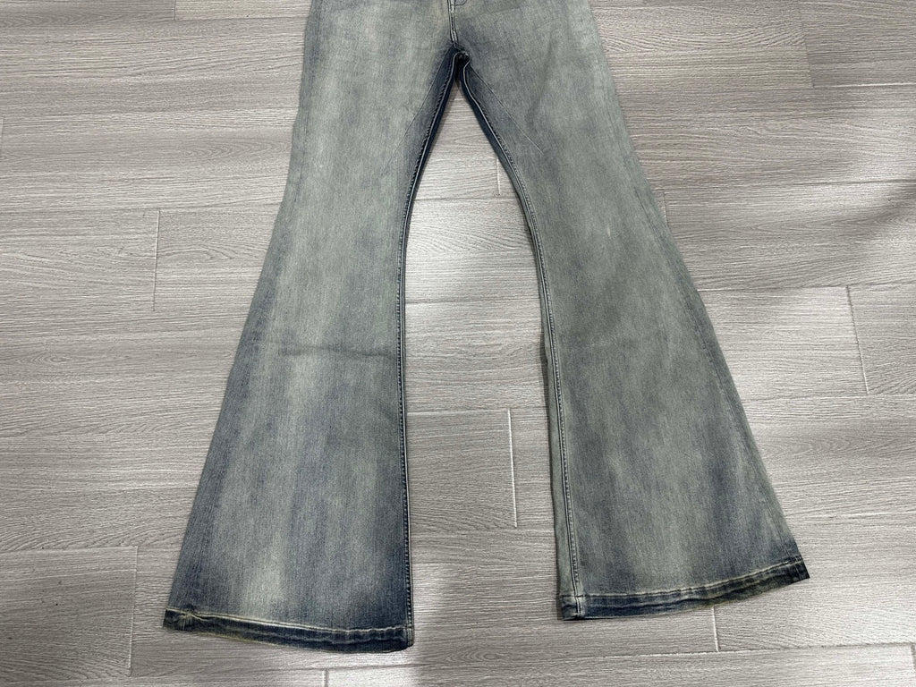 Rick Owens Men's And Women's Spring And Autumn Do Old Sky Blue Washed Jeans Pants #76796