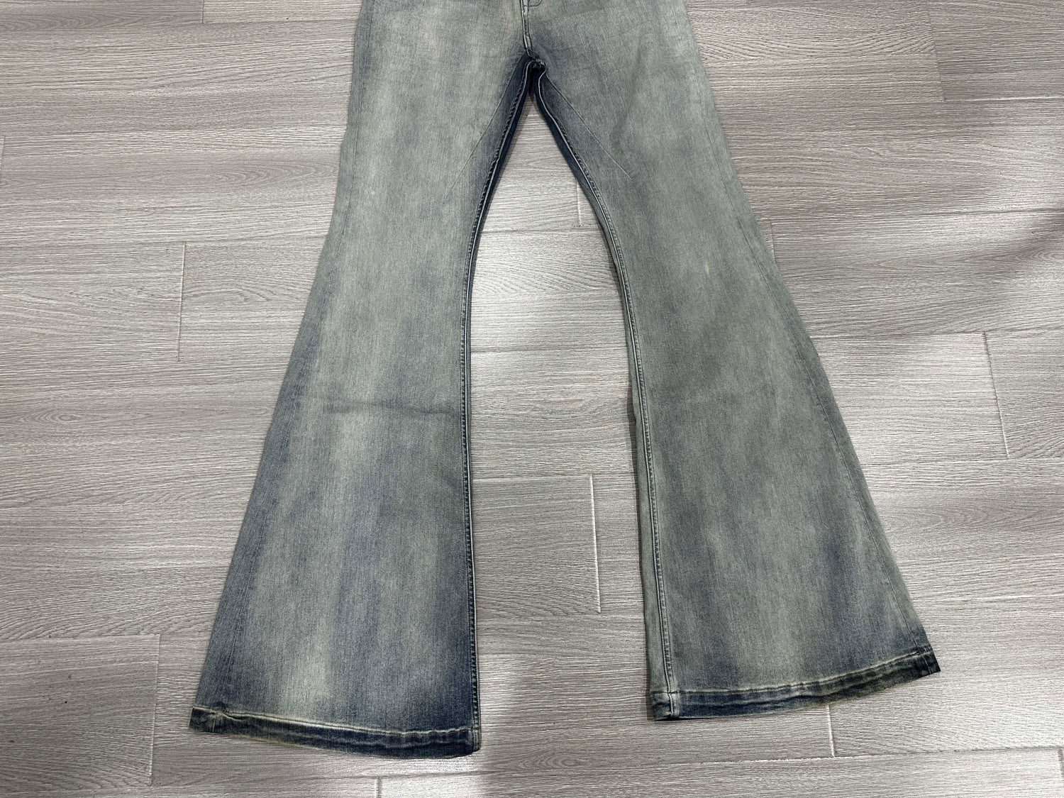 Rick Owens Men's And Women's Spring And Autumn Do Old Sky Blue Washed Jeans Pants #76796