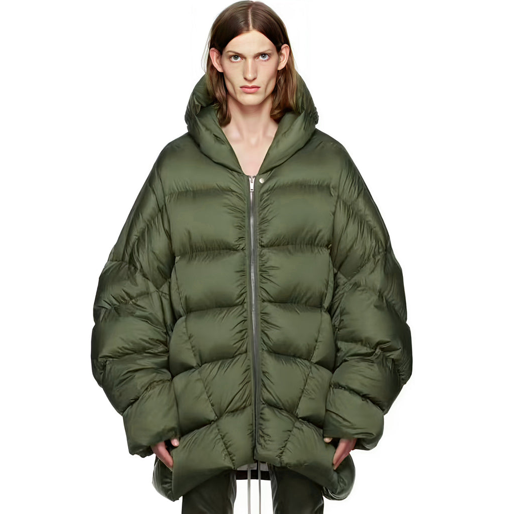 Rick Owens Women's Men's Fall And Winter Green Oversized Down Jacket Luxury Temperament Simple Trend Warm Down Jacket Ngvp #2498