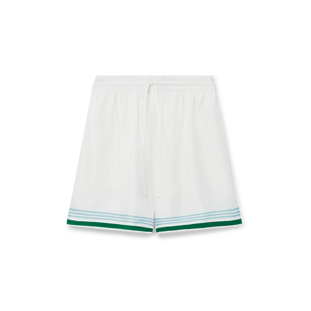 Casablanca Metaphysical Tennis Icon Short Sleeve Silk Shirt Shorts #337184