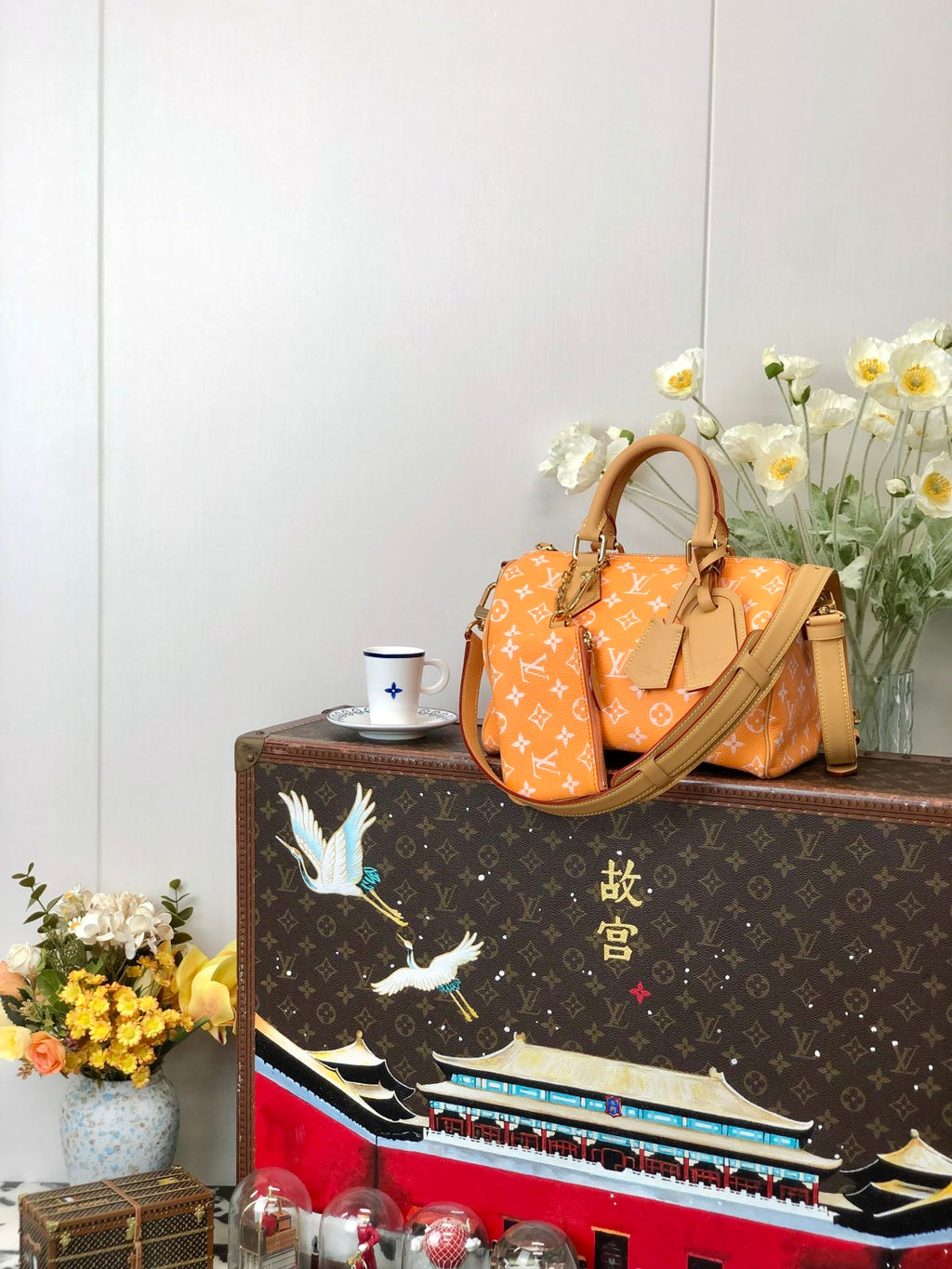 Louis Vuitton Women's Fashion Classic Cream Orange Logo Zipper Closure Leather Shoulder Bag Handbags In Small Medium And Large Sizes Crossbody Bag Bags #78653