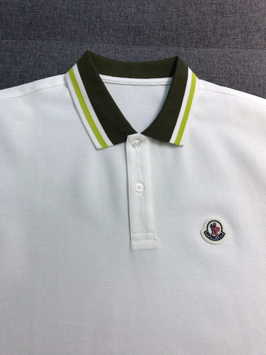 Moncler Men's Summer Embroidered Letter Print Polo Neck Solid Color Short Sleeve T-Shirt #76714