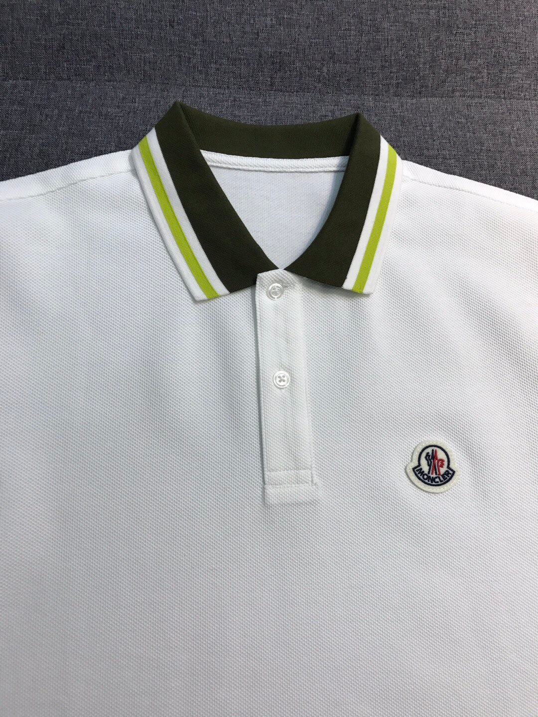 Moncler Men's Summer Embroidered Letter Print Polo Neck Solid Color Short Sleeve T-Shirt #76714