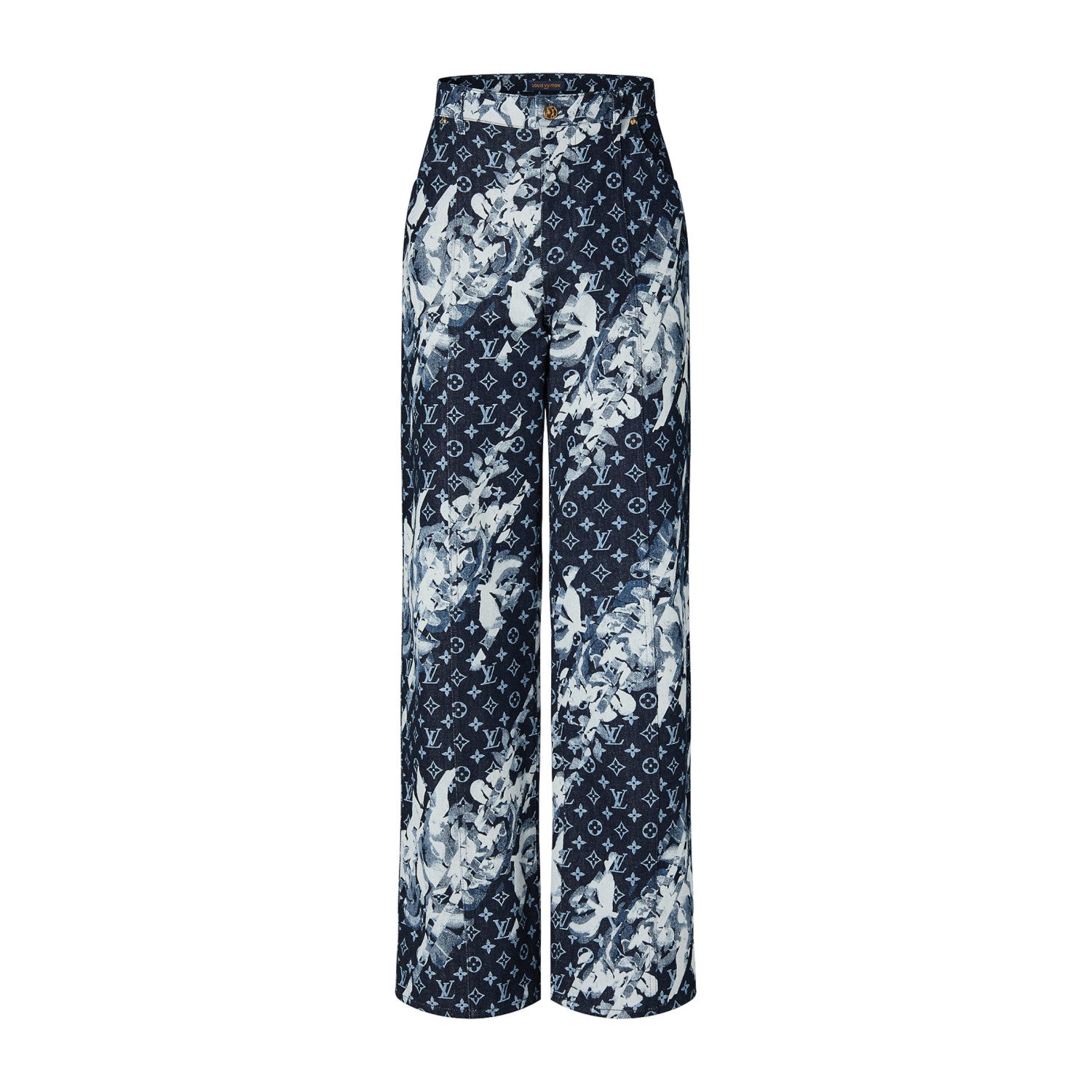 Louis Vuitton Men's Spring Autumn Letter Monogram Printed Denim Jacket Pants Set Suit #97341