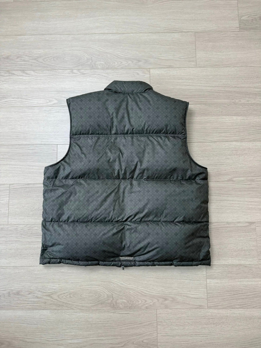 Chrome Hearts Men's And Women's Fall/Winter Fashion Casual Stand Collar Zipper Single Button Hidden Pattern 925 Sterling Silver Hardware Down Sleeveless Vest #79126